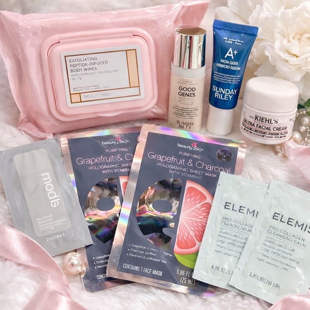 Luxury Skincare Mini Bundle | Sunday Riley, Kiehl’s, Elemis, Rhode + Masks/Wipes